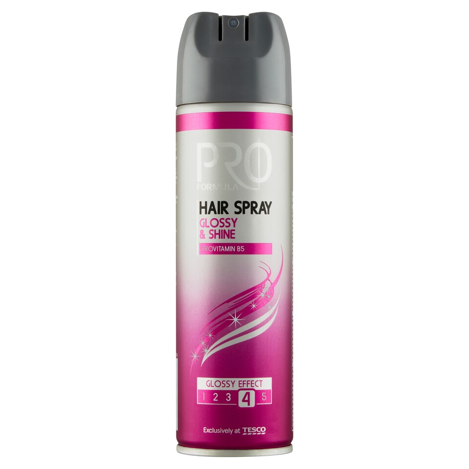 Tesco Pro Formula Glossy & Shine lak na vlasy 250ml