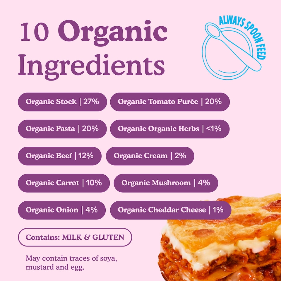 image 1 of Little Freddie Organic Beef Lasagne with Cheese Baby Food Pouch 7+ Months 130g
