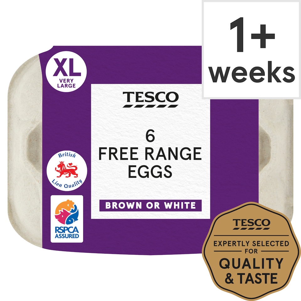Tesco Free Range Eggs Very Large 6 Pack