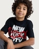 image 2 of F&F Boys Pure Cotton Printed Oversized Fit T-Shirt in Black
