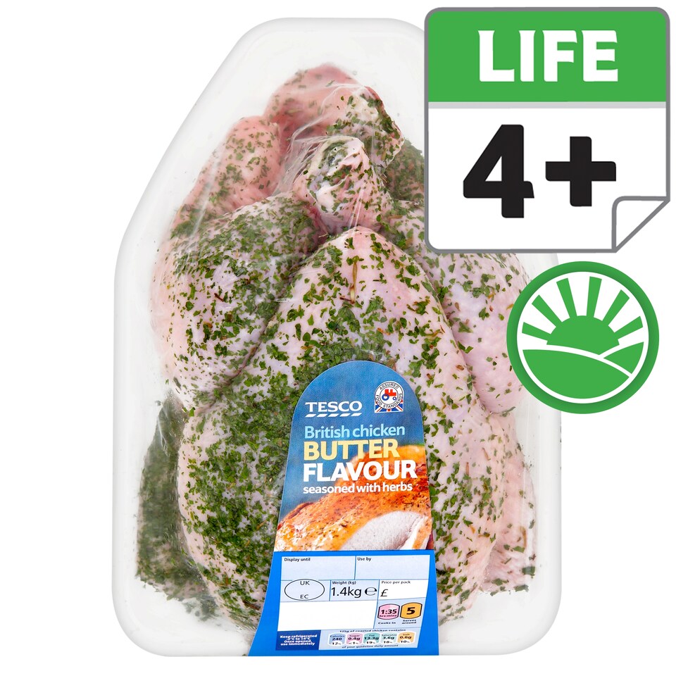 Tesco Butter Basted Whole Chicken 1.321Kg