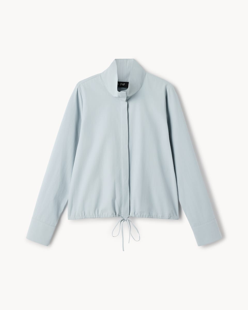 image 1 of F&F Funnel Neck Shirt in Blue