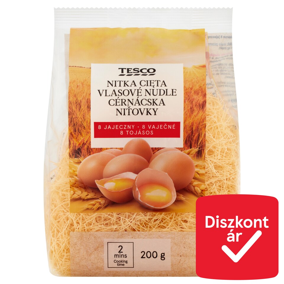 Tesco cérnácska 8 tojásos száraztészta 200 g