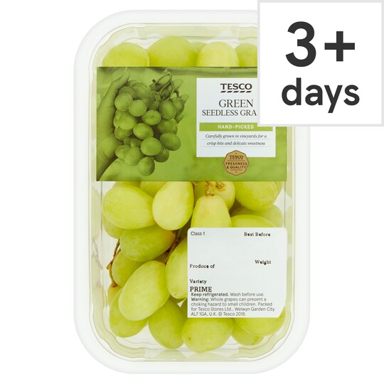 Tesco Green Seedless Grapes 500G Tesco Groceries