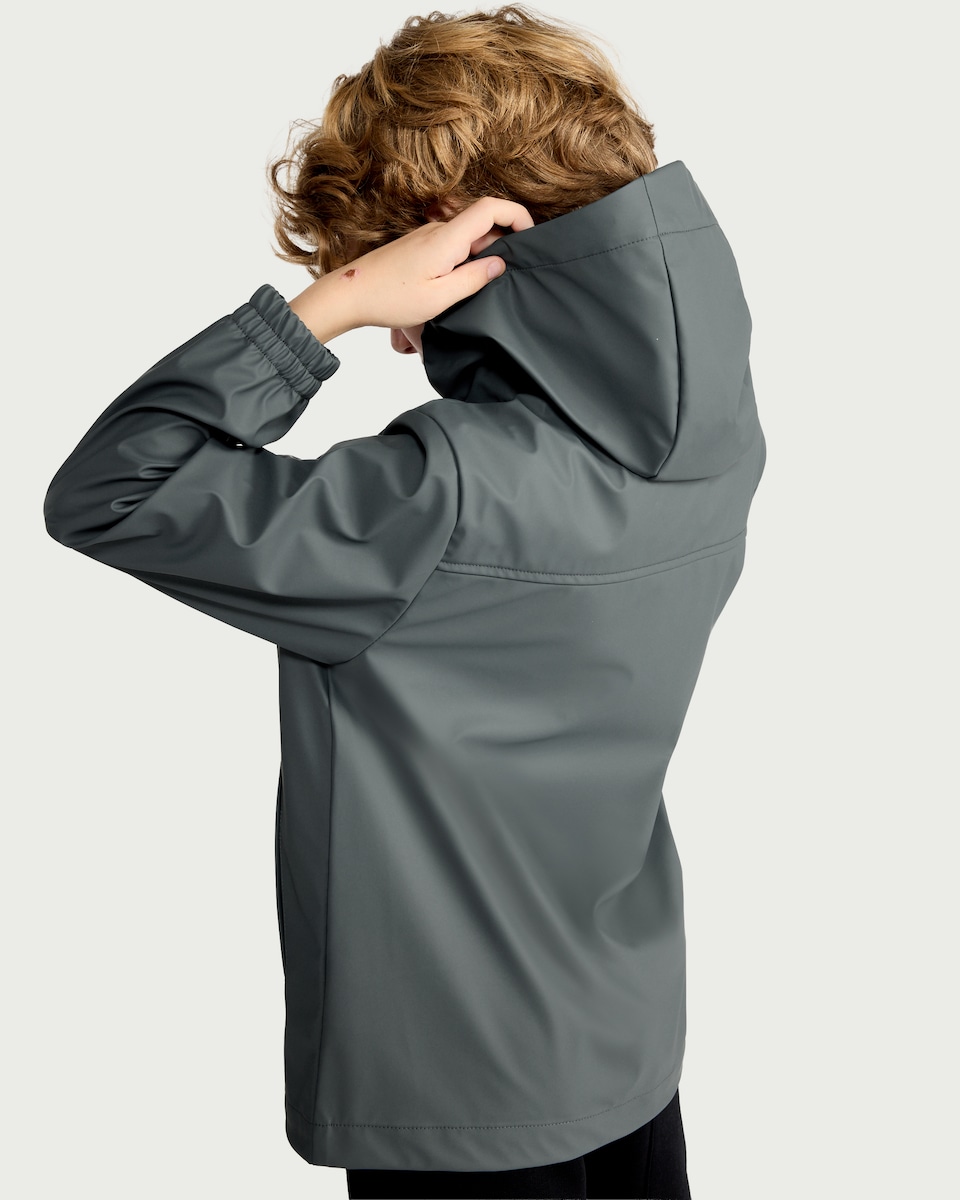 image 1 of F&F Boys Hooded Raincoat in Grey