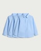 image 4 of F&F School Boys 3-Pack Regular Fit Long Sleeved Shirts in Blue