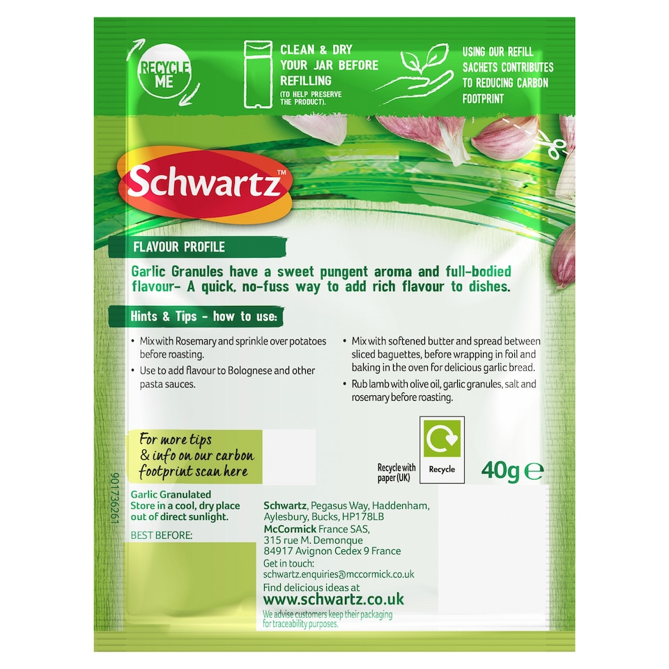 image 1 of Schwartz Garlic Granules Refill Pack 40g