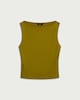 image 4 of F&F Polyamide Slash Neck Sleeveless Top in Green