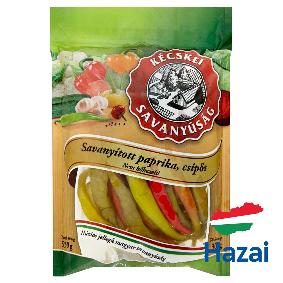 Kécskei Savanyúság Hot Pickled Paprika 550 g