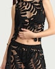 image 2 of F&F Lace Leaf Pattern Sleeveless Co-ord Beach Top in Black