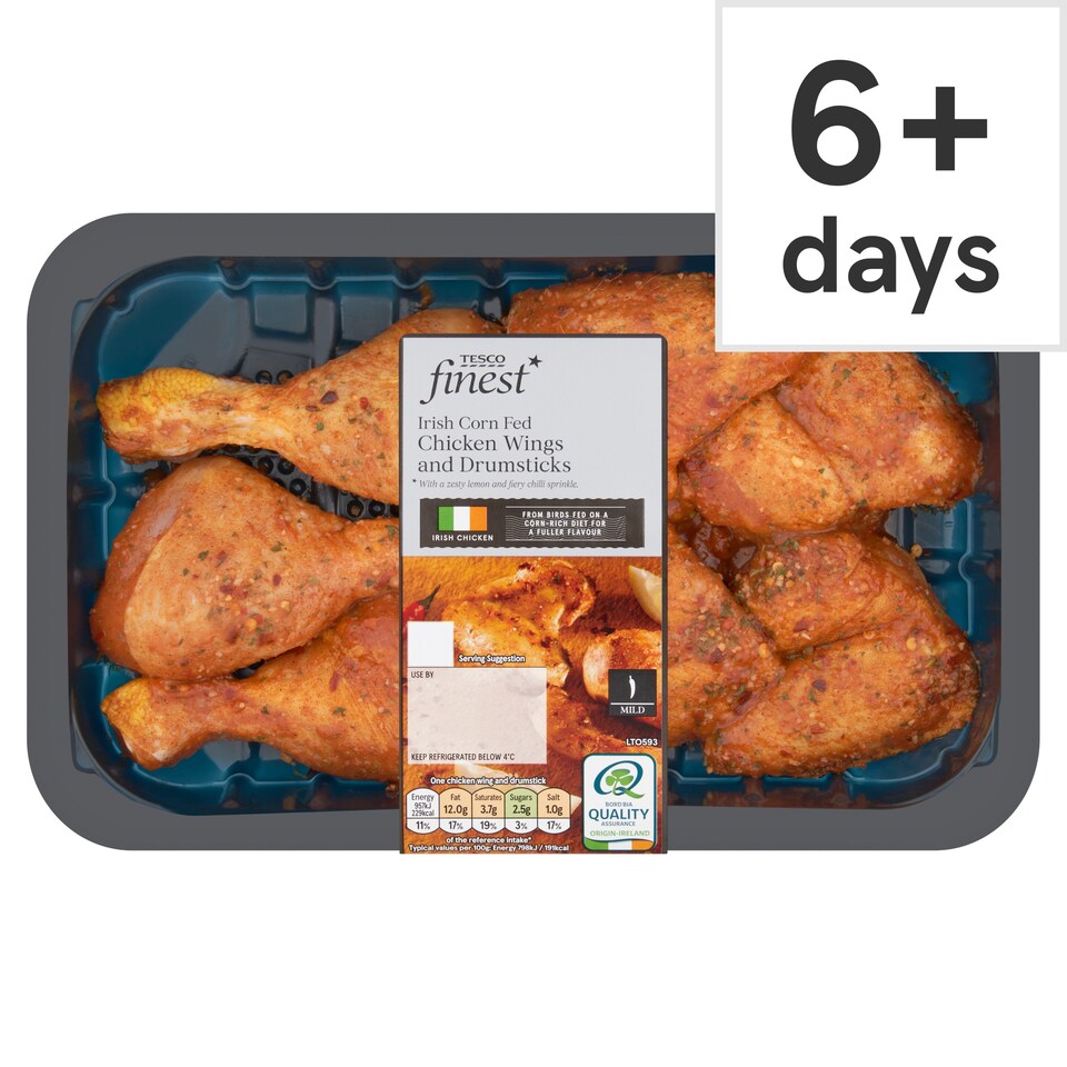 Tesco Finest Cornfed Chicken Wings And Drumsticks 620G