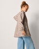 image 2 of F&F Girls Checked Hooded Raincoat in Brown