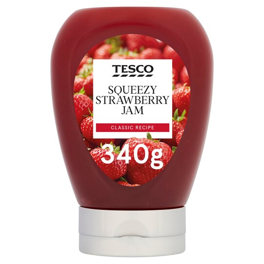 Tesco Strawberry Squeezy Jam 340G Tesco Groceries