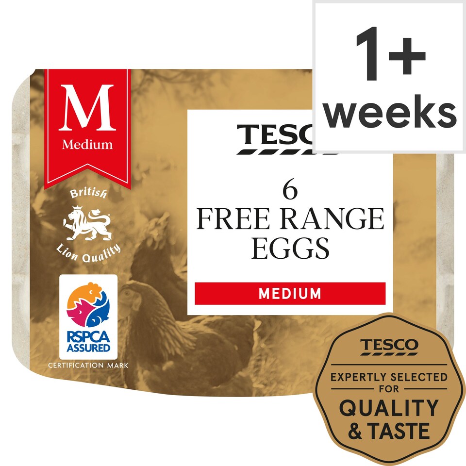 Tesco Medium Free Range Eggs 6 Pack Tesco Groceries