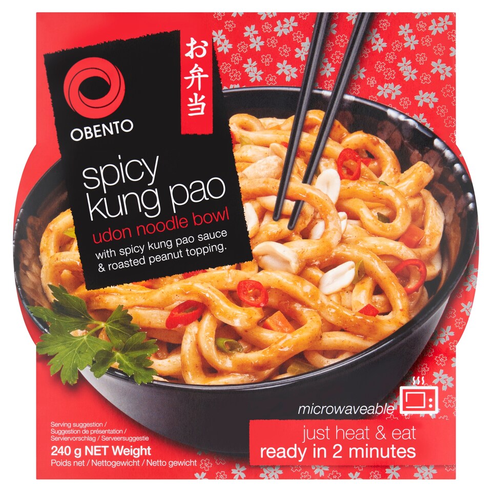 Obento Spicy Kung Pao Udon Noodle Bowl 240g 