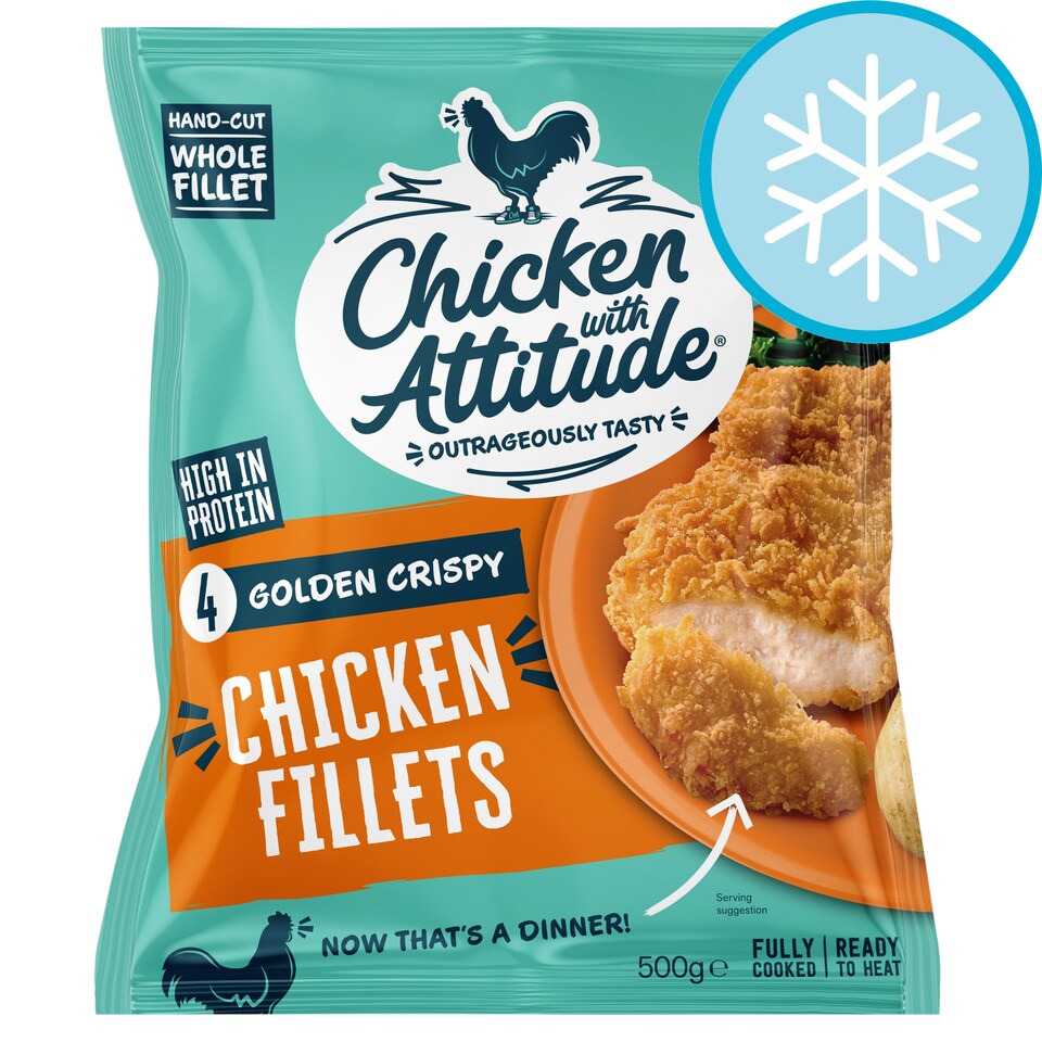 Chicken with Attitude 4 Golden Crispy Chicken Fillets 500g