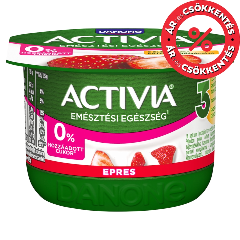 Danone Activia epres joghurt élőkultúrával, édesítőszerekkel 125 g