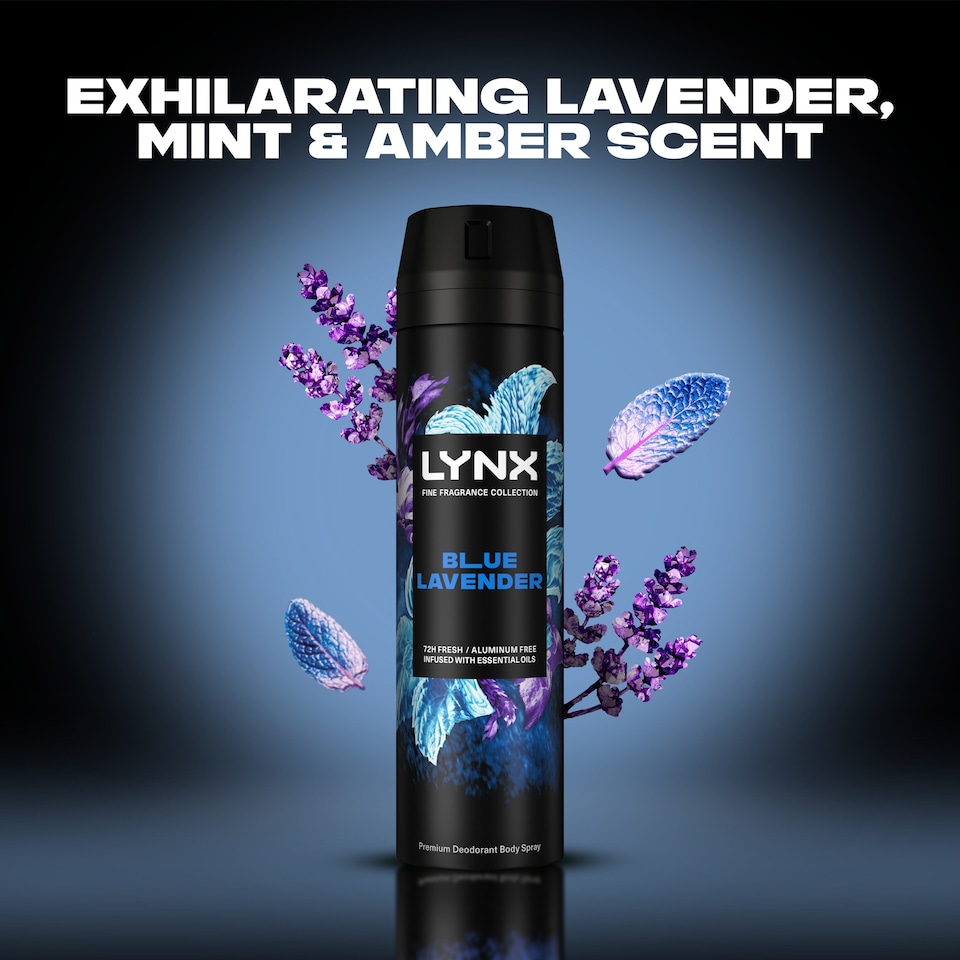 image 1 of Lynx Blue Lavender 72h Fine Fragrance Premium Deodorant Bodyspray for Men 200ml