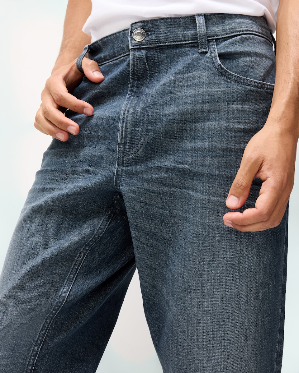 image 1 of F&F Cotton Rich Straight Leg Jeans in Blue