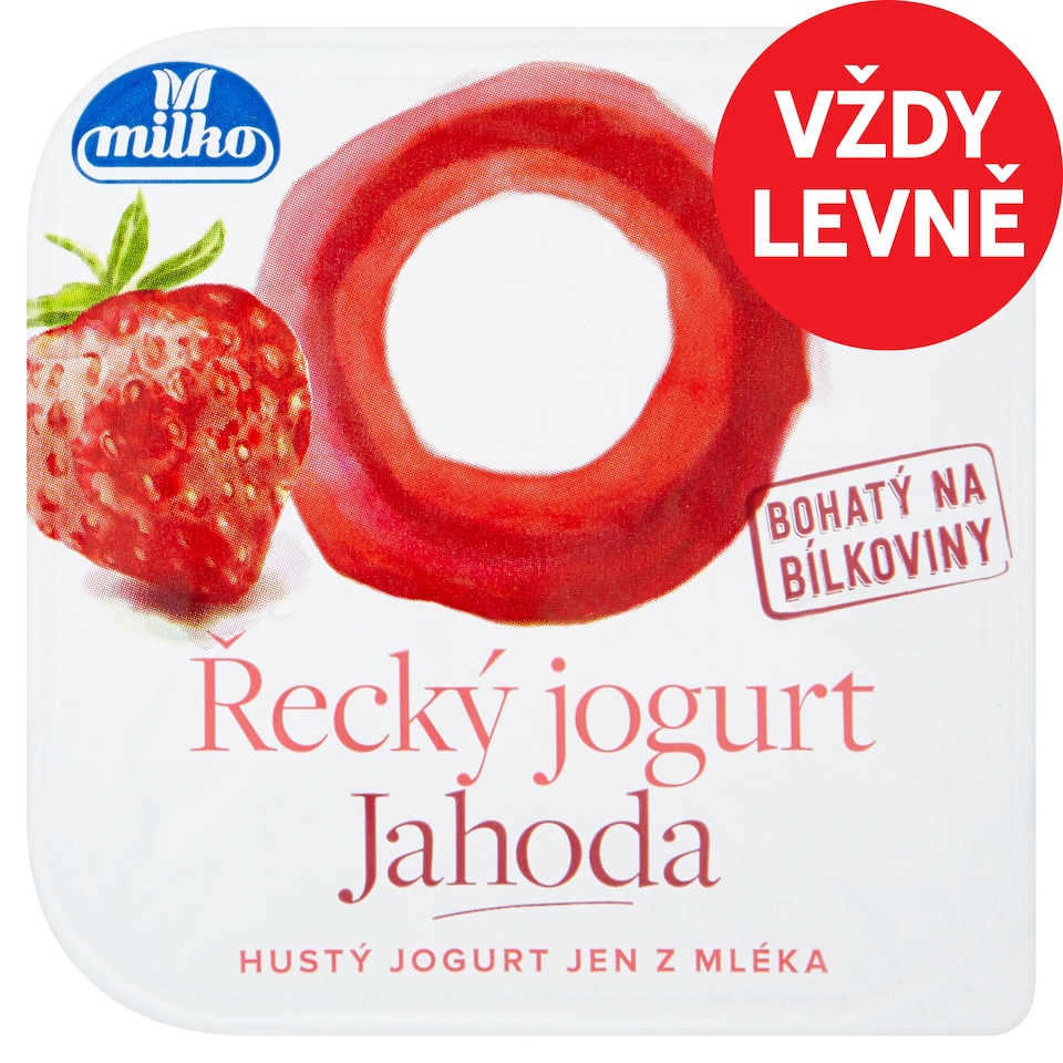 image 1 of Milko Greek Yogurt 0% Strawberry 140g