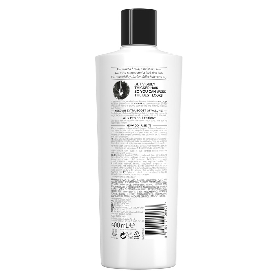 image 1 of Tresemme Pro Collection Collagen Conditioner 400Ml