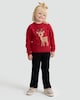 image 3 of F&F Girls Knitted Reindeer Christmas Print Jumper in Pink
