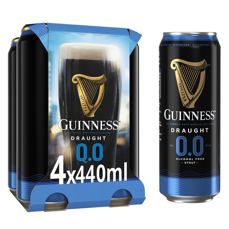 image 1 of Guinness 0.0% Alcohol Free Draught Stout 4X440ml
