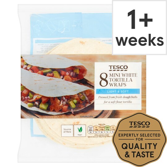 Tesco 8 Mini Plain Tortilla Wraps Tesco Groceries