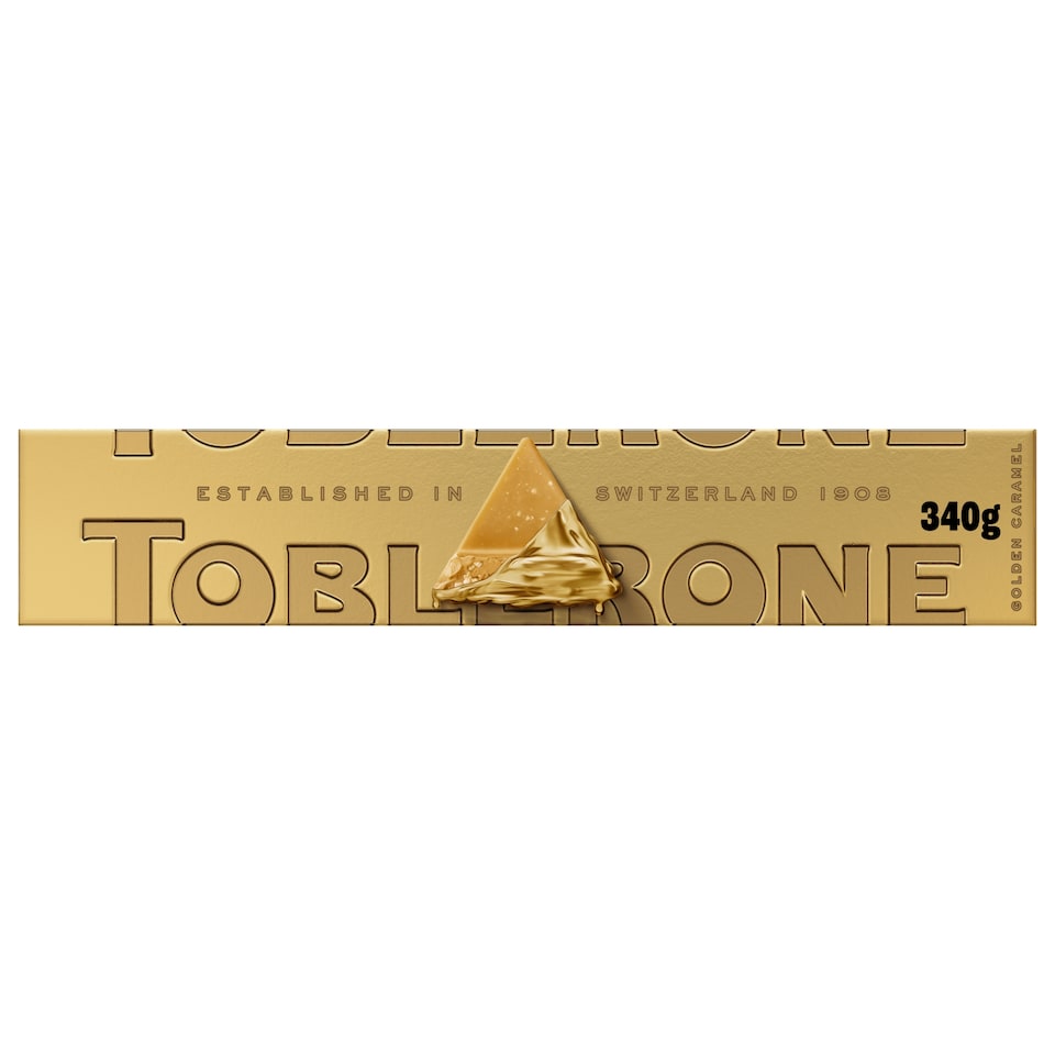 TOBLERONE GOLDEN CARAMEL WITH HONEY & ALMOND NOUGAT 340G