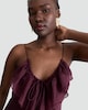 image 2 of F&F V Neck Ruffle Front Strappy Midi Dress in Burgundy