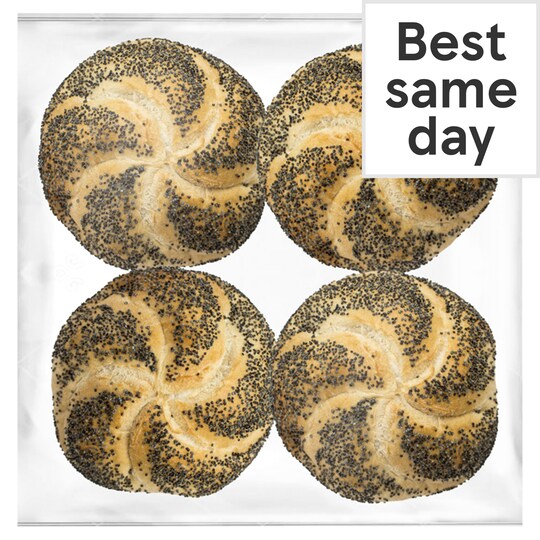 Tesco Poppy Seed Vienna Rolls 4 Pack Tesco Groceries