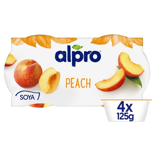 Alpro Peach Yogurt Alternative 4X125g Tesco Groceries