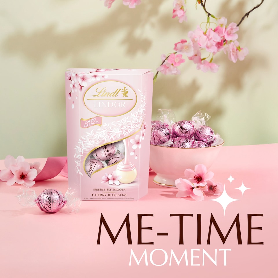 image 1 of LINDOR Lindt Cherry Blossom White Chocolate Truffle Box 200g