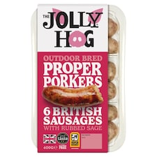 Jolly Hog 6 British Pork Sausages Gluten Free 400G