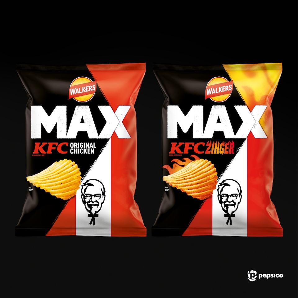 image 1 of Walkers MAX KFC Zinger Flavour Ridged Potato Crisps 140g