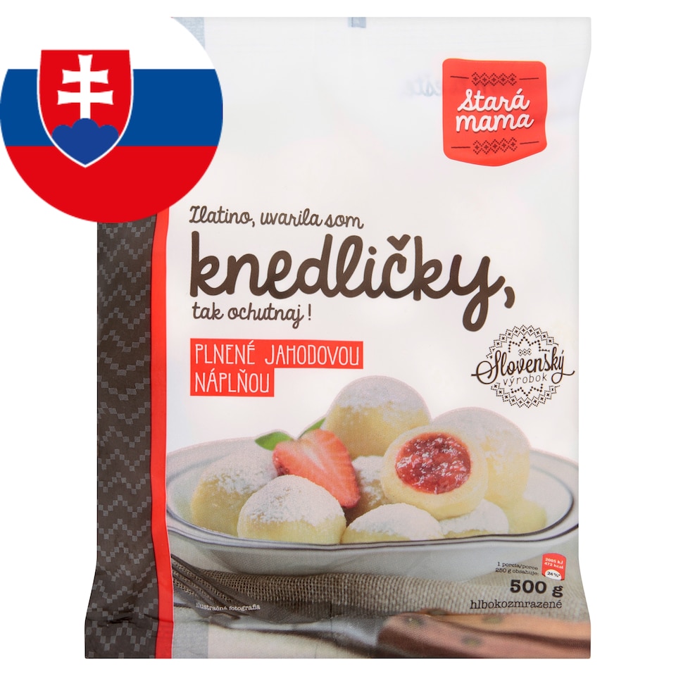 Stará Mama Knedličky plnené jahodovou náplňou hlbokozmrazené 500 g