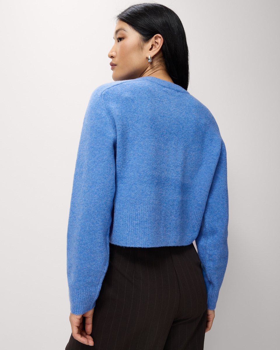 image 1 of F&F Crew Neck Cardigan in Blue