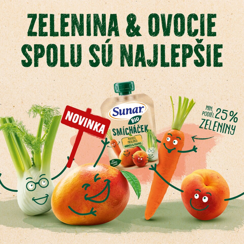 image 1 of Sunar Organic Smícháček Banana, Pear, Blueberry + Pumpkin and Sweet Potato 100 g