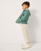 image 1 of F&F Boys Quilted Shower Resistant Hooded Jacket in Teal
