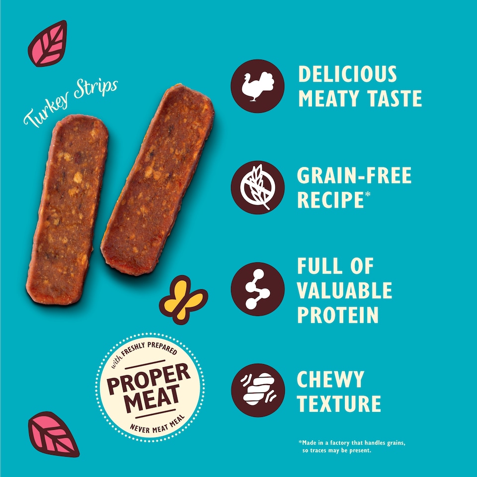 image 1 of Lily's Kitchen Turkey Strips with Pear and Thyme for Dogs 70g