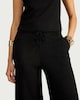image 1 of F&F Textured Wide Leg Drawstring Co-ord Trousers in Black
