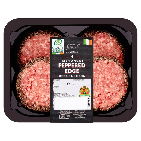 Tesco Finest Pepper Edge Angus Beef Burger 336G Tesco Groceries
