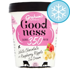 Grahams White Chocolate & Raspberry Ripple Ice Cream 450Ml