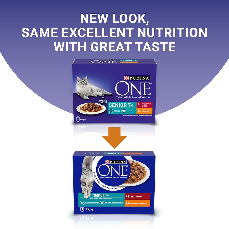 image 1 of Purina One Wet Chicken Beef 8X85g
