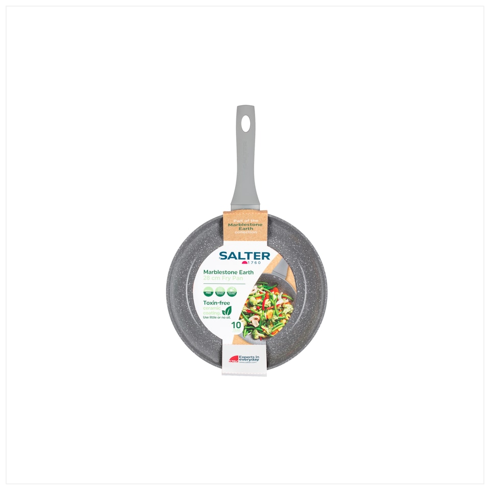 image 1 of Salter Marblestone Earth Fry Pan 28cm