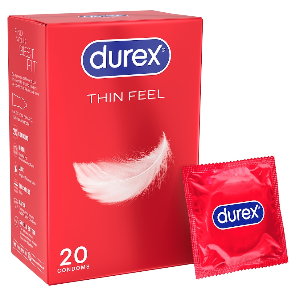 image 1 of Durex Thin Feel Condoms Enhanced Sensitivity Regular Fit 20 Pack