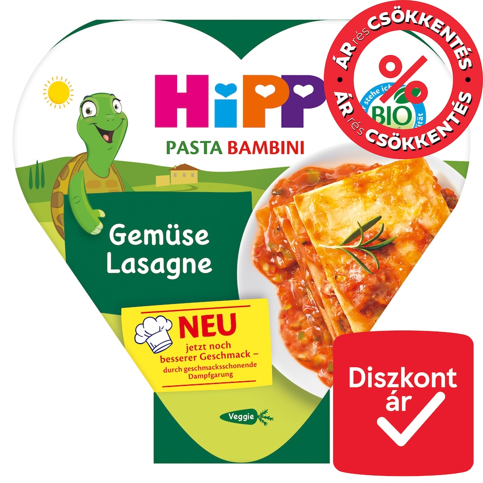HiPP bio zöldséges lasagne 1 éves kortól 250 g