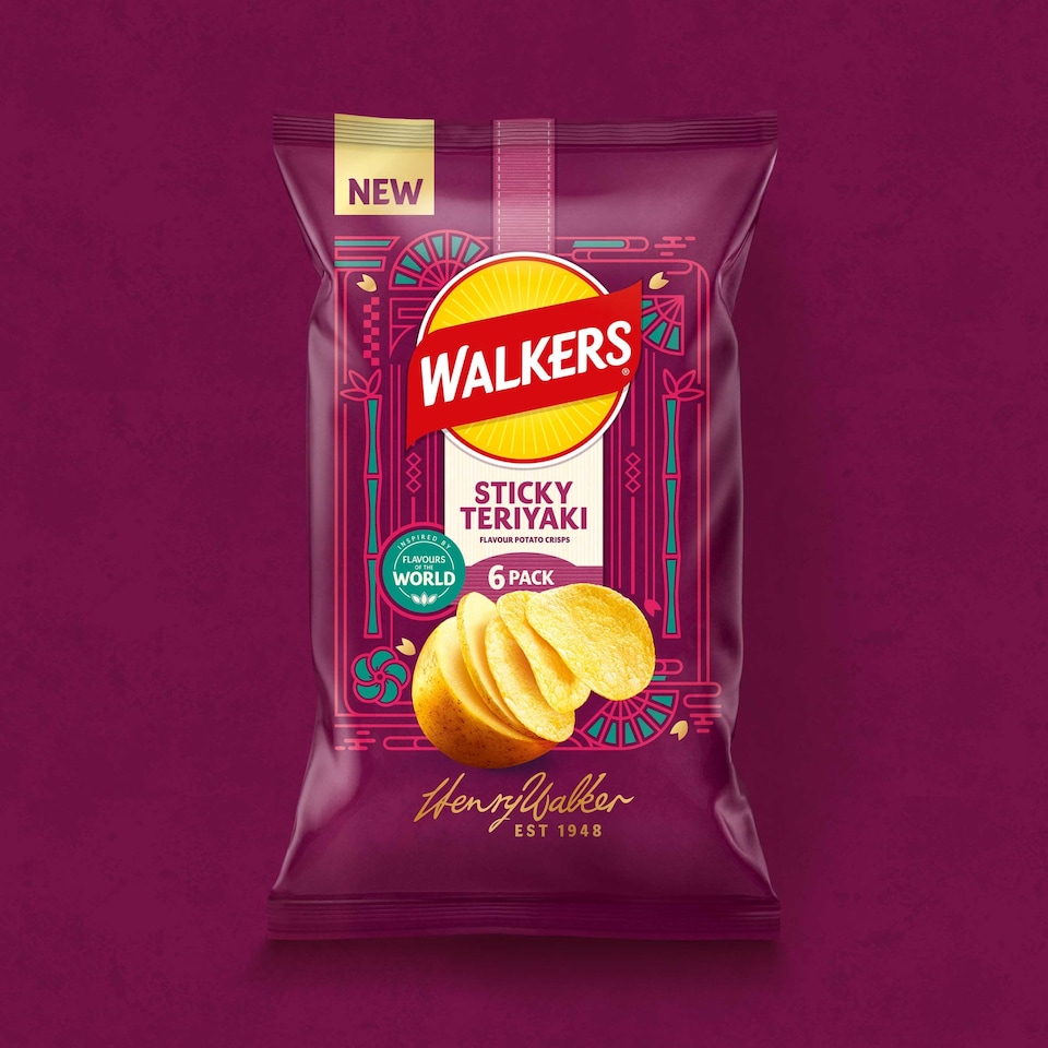 image 1 of Walkers Sticky Teriyaki Multipack Crisps 6 x 25g