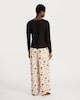 image 3 of F&F Ribbed Scoop Neck Star Print Pyjama Set in Multi Black