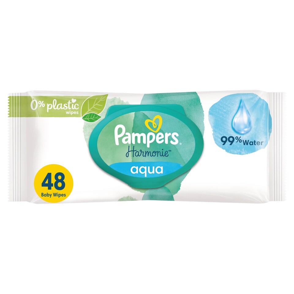 Pampers Harmonie Aqua Baby Wipes X48 Tesco Groceries